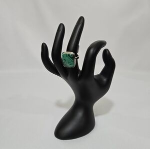 Bulls Eye Malachite 925 Sterling Silver Ring  #663